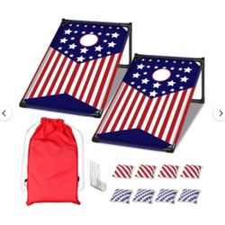 New Patriotic American Flag Cornhole Game Set