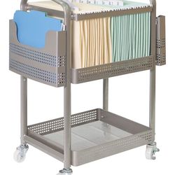 Mobile File Cart Metal, Champagne Gold