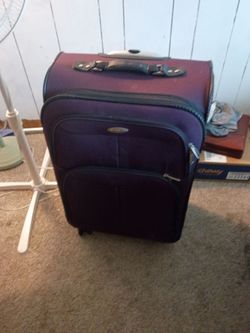 Purple Soft-Shell Rolling Carry-On Luggage