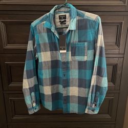 Quicksilver Youth Flannel Sz Large/14 NEW