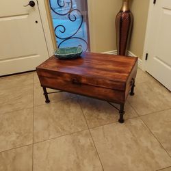 Southwest Industrial Coffee Table With Storage