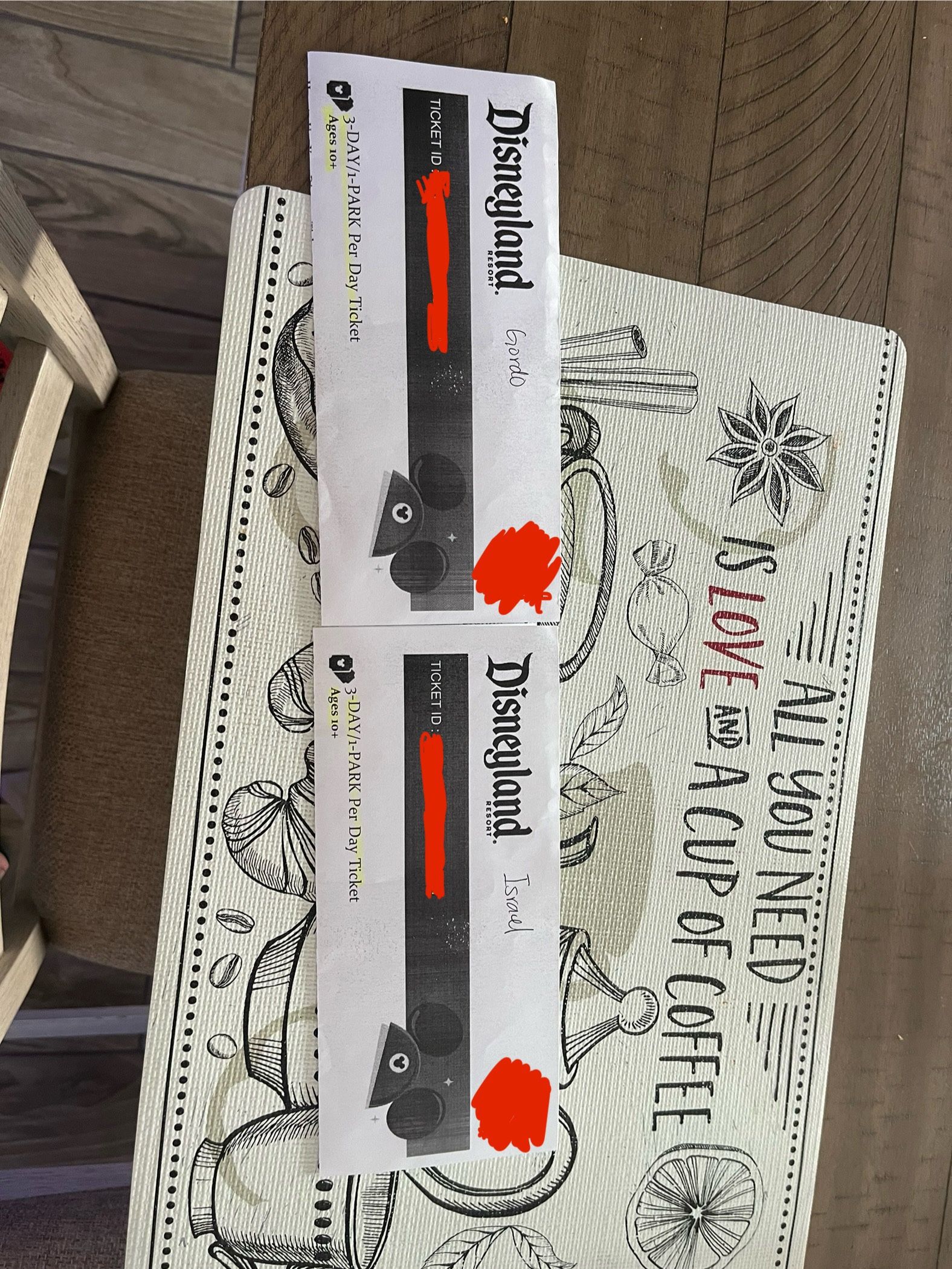 3 Day Pass Disney Land Tickets