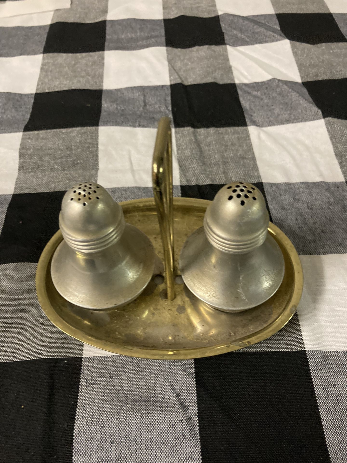 Salt And Pepper Shakers W/Holding Tray