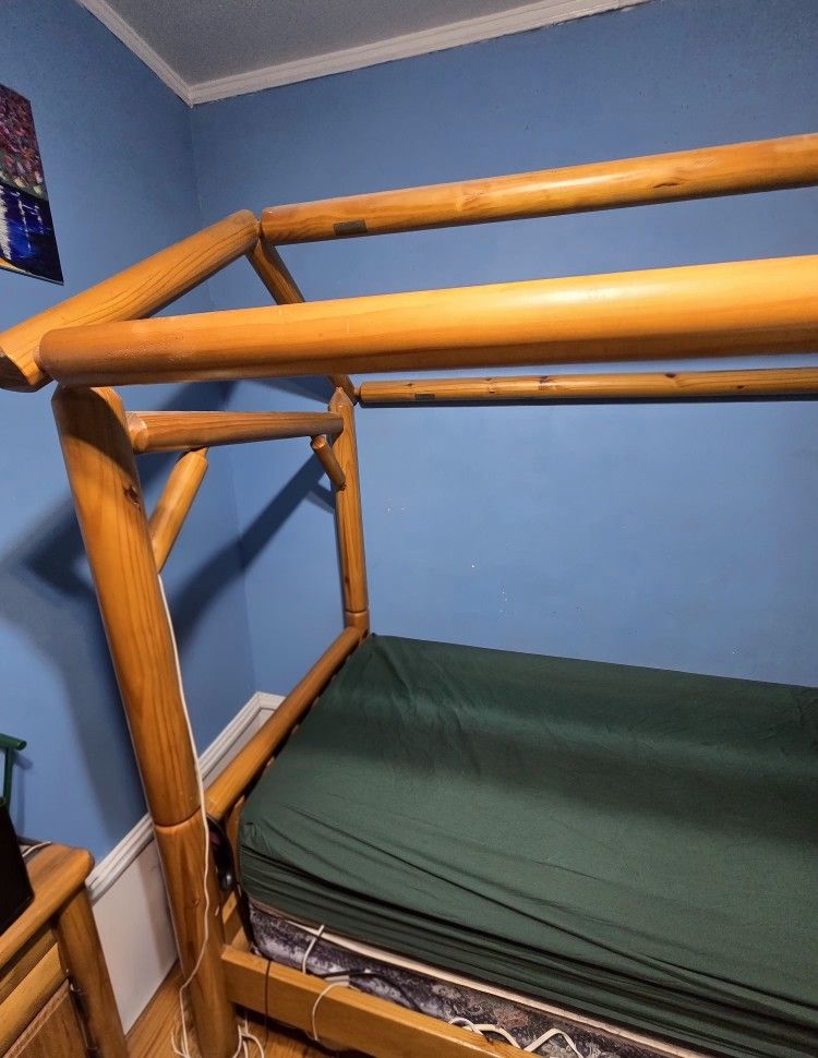 Solid Wood Twin Size Bed Frame 