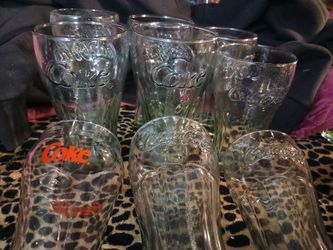 Coca-Cola drinking glassware 9 large glasses