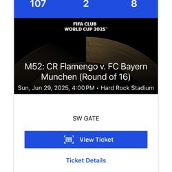 FLAMENGO VS BAYERN TICKET