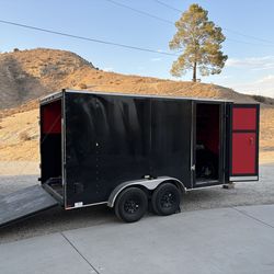 Enclosed trailer/motorcycle trailer 7x14