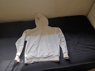 White Hoodie With Sleeve Design 
