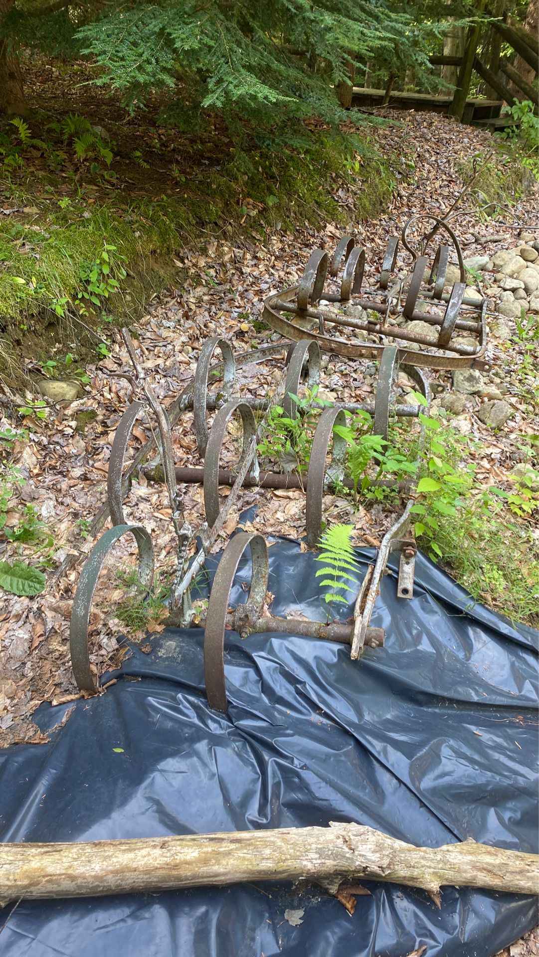 Antique Harrow rakes lawn ornaments