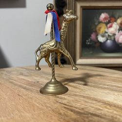Vintage Brass Carousel Giraffe Statue 5” 
