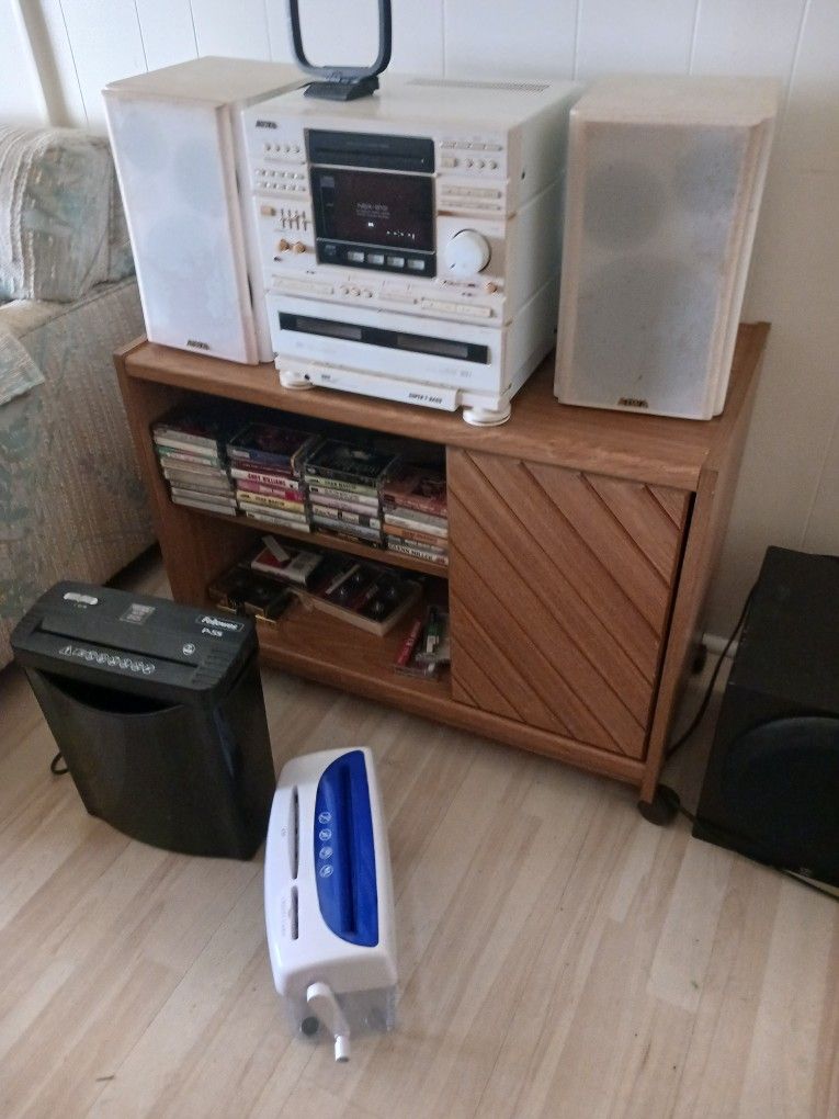 Stereo Cabinet w/CD Player & CD'S 