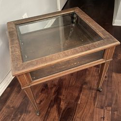 Antique Bijouterie Display Table Glass - Brandt - Mahogany 