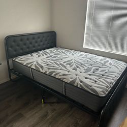 Queen bed frame and mattress