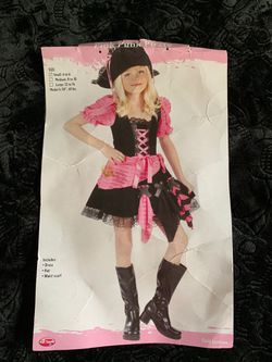 “Pink punk pirate” little girls costume