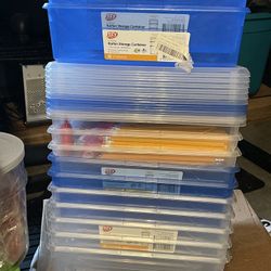 24 Ezy Square Storage Containers Clear And Blue