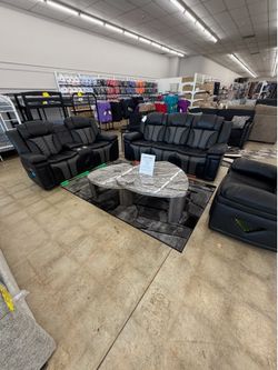 Reclining sofa and love seat.