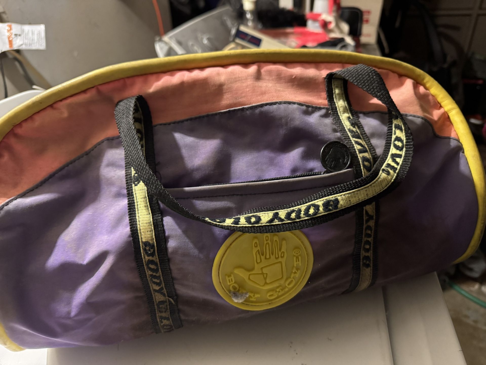 Vintage 90s Body Glove Neon Duffel Bag - Pink/Purple/Yellow - Surf Gym Ba
