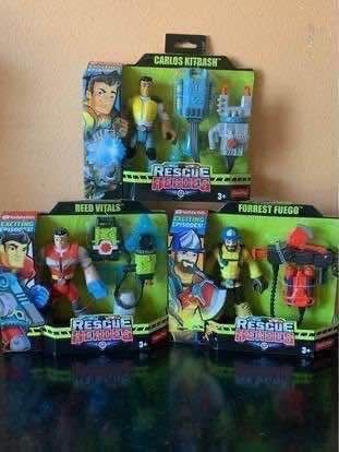 Brand New In Boxes 3 Fisher-Price Rescue Heroes 6-Inch Figures with Accessories
