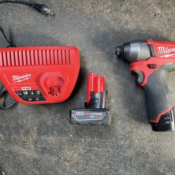 Milwaukee Fuel M12 Impact Drill With Two Batteries 