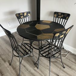 Handmade Stone Dining Table Set With Additional Pieces