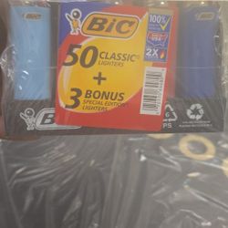 Bic LIGHTERS CLASSIC 50 PACK PLUS 3 LIGHTERS FREE. BRAND NEW SEALED $45