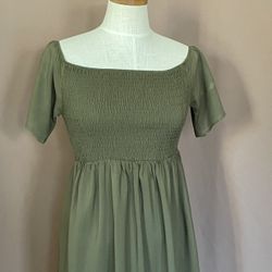 New Woman’s Size L Army Green Off the Shoulder Dress