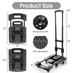 Voipvvii Folding Hand Truck 500lbs, Portable -  Cart 