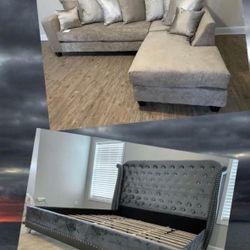 KING SIZE BED & SECTIONAL $1375!/QUEEN SIZE BED & SECTIONAL $1275! DELIVERY INCLUDED !  YOU DON’T PAY UNTIL WE DELIVER!!! 