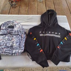 FRIENDS BLACK HOODIE AND BACKPACK