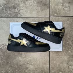 2013 BAPE 24K Gold Bapesta Black/Gold (Very Rare) Size 8.5