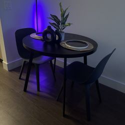 Black Dining Table + 2 chairs