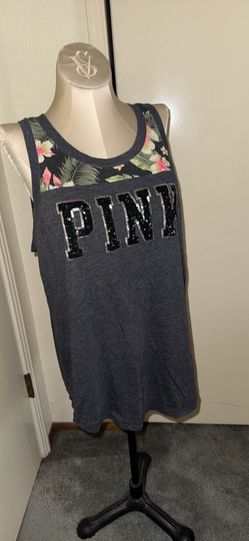 Victoria’s Secret large sequin pink sleeveless shirt/workout shirt