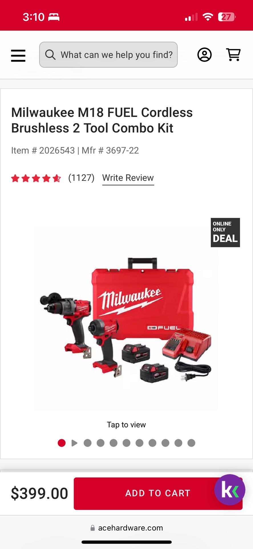Milwaukee M18 FUEL 18V Lithium-Ion Brushless Cordless Hammer Drill and Impact Driver Combo Kit (2-Tool) with 2 Batteries