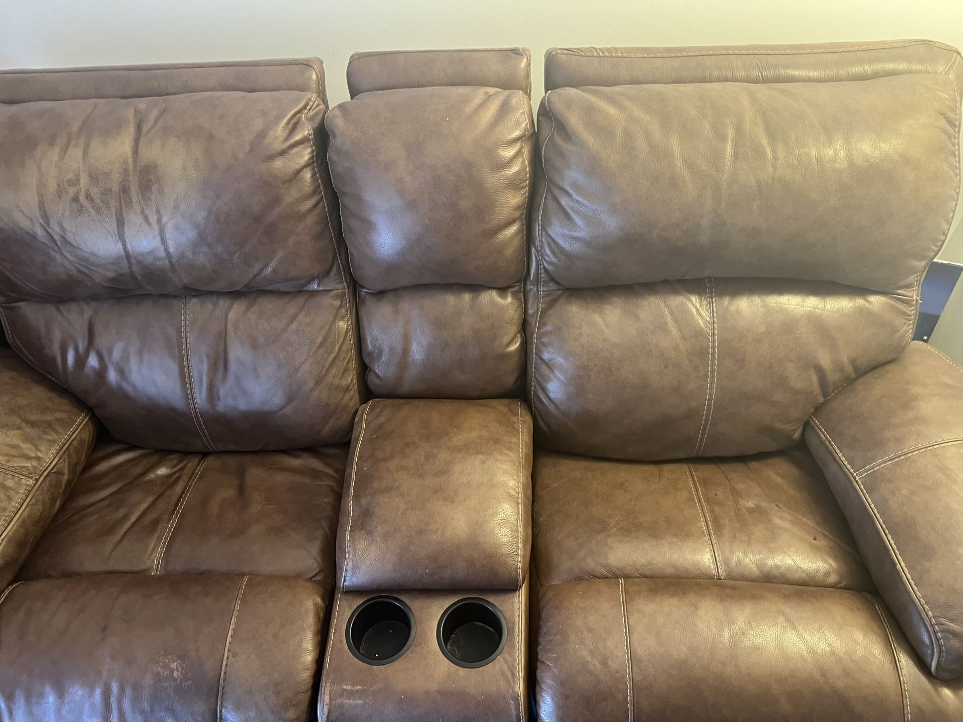 Genuine Leather Couch/Recliner.