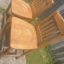 (4) Wooden Chairs