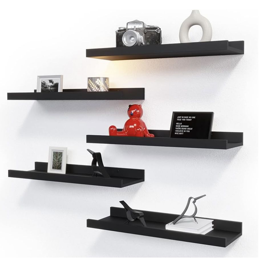 12 Black Floating Shelves