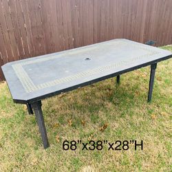 Solid Heavy Weatherproof Large Size Outdoor Dining Table