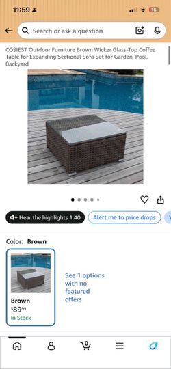 New glass wicker coffe table