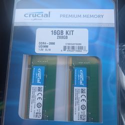 Brand New Crucial 16gb DDR4 2666 UDIMM
