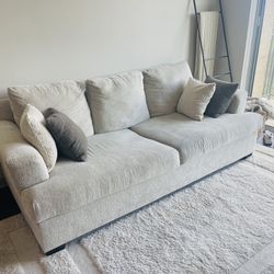 Beige Couch With Pillow Set