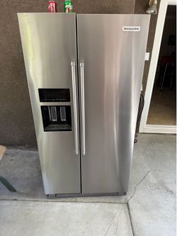KitchenAid side-by-side refrigerator and freezer