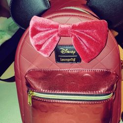 Loungefly Minnie Mouse Crushed Velvet Backpack 