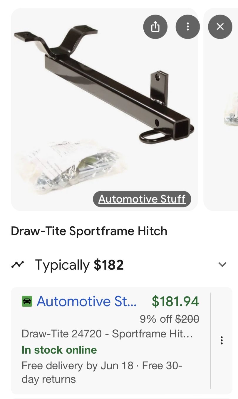 Trailer Hitch Class 1 With 1.25” Receiver For Honda Element