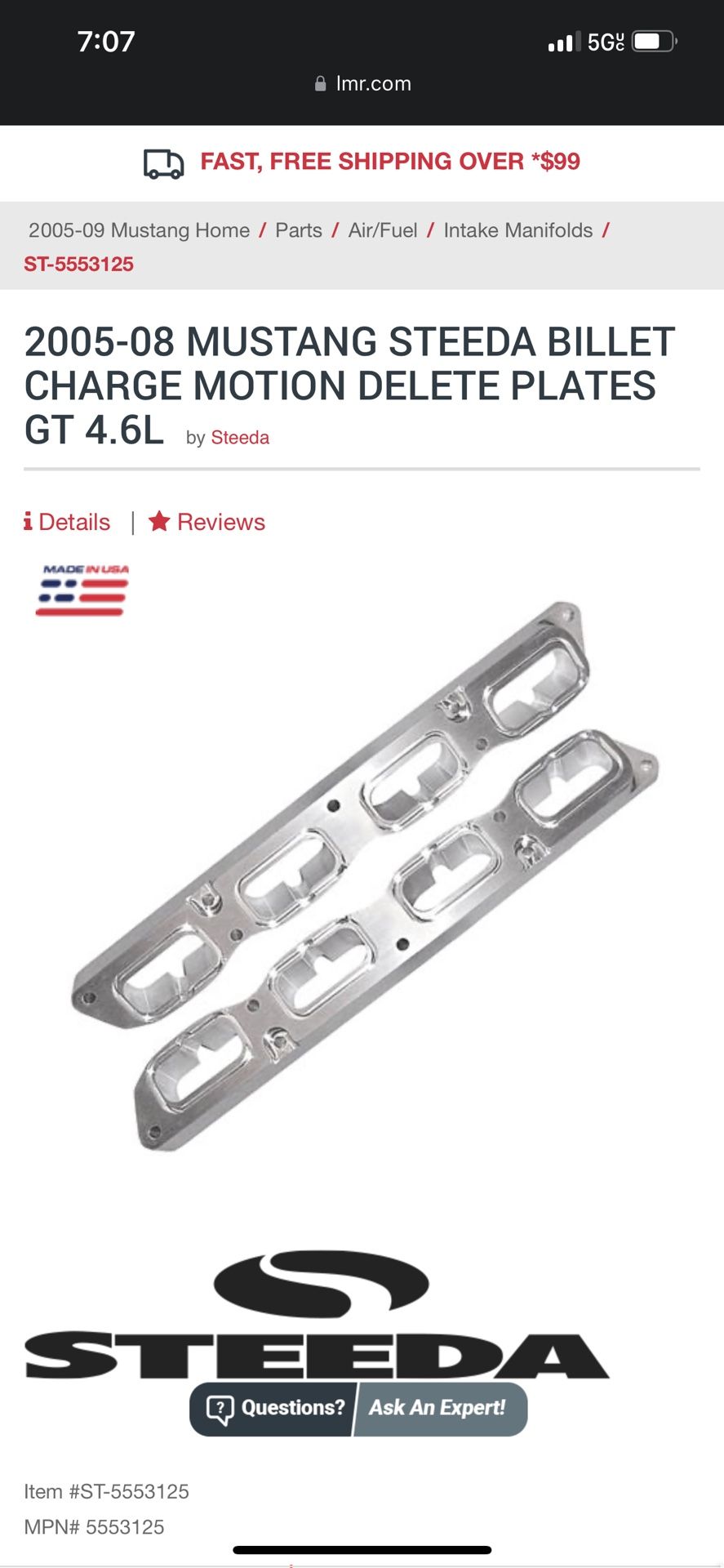 Charge Motion Delete Plates 05-09 Mustang GT