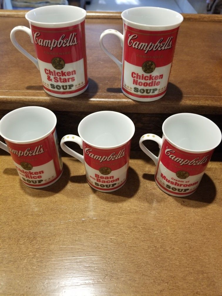 Vintage Campbell's Soup Coffee Cups Set Of 5