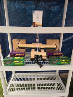 Like New Indoor Seedling Starter Kit - SunBlaster T5 Grow Lights, Apollo Heat Mats & Thermostats