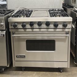 VIKING 36”WIDE DUAL FUEL RANGE STOVE IN STAINLESS STEEL 