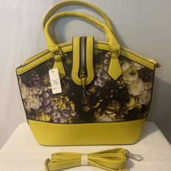 NWT Yellow Floral Accent Purse