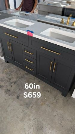 60in Double Bathroom Vanity with Top