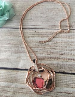 Red Stone Pendant Necklace
